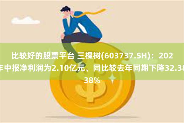 比较好的股票平台 三棵树(603737.SH)：2024年中报净利润为2.10亿元、同比较去年同期下降32.38%