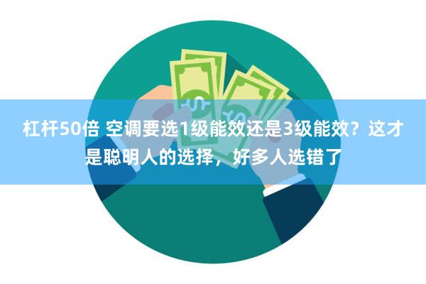 杠杆50倍 空调要选1级能效还是3级能效？这才是聪明人的选择，好多人选错了