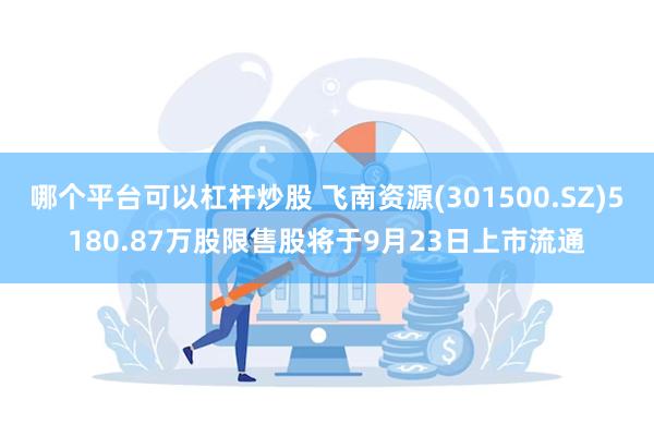 哪个平台可以杠杆炒股 飞南资源(301500.SZ)5180.87万股限售股将于9月23日上市流通