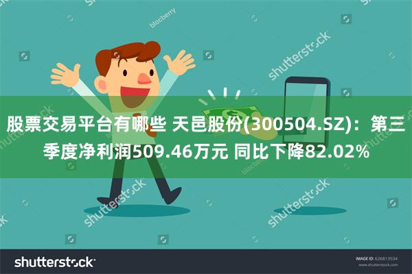 股票交易平台有哪些 天邑股份(300504.SZ)：第三季度净利润509.46万元 同比下降82.02%